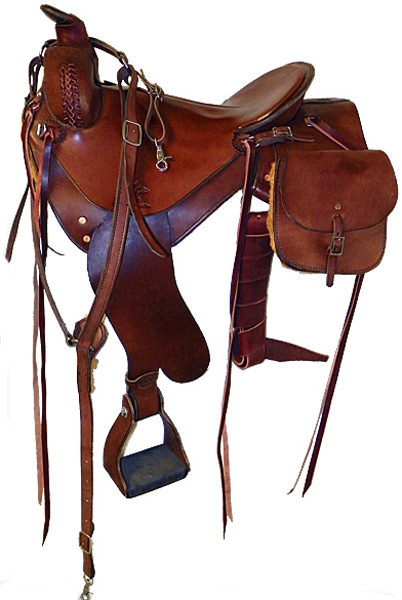 Custom Saddle with Breast Collar and Saddle Bags